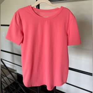 Lululemon High Neck Running and Training Shirt in Raspberry Cream